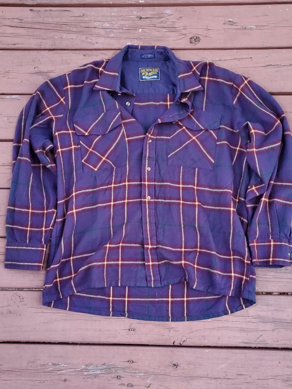 Backpacker Outdoor Purple Y2k Flannel - Size XL